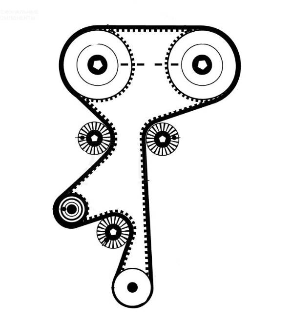Ремкомплект ГРМ для автомобилей Daewoo Nexia (94-)/Lacetti (04-)/Lanos (97-) 1.4i/1.5i/1.6i DOHC (помпа/ремень/2 ролика)