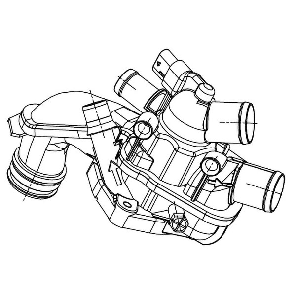 Термостат для автомобилей Peugeot 308 (11-)/Citroen C4 (10-) 1.6i («быстросъём», один 4-конт. датчик) (105°С)