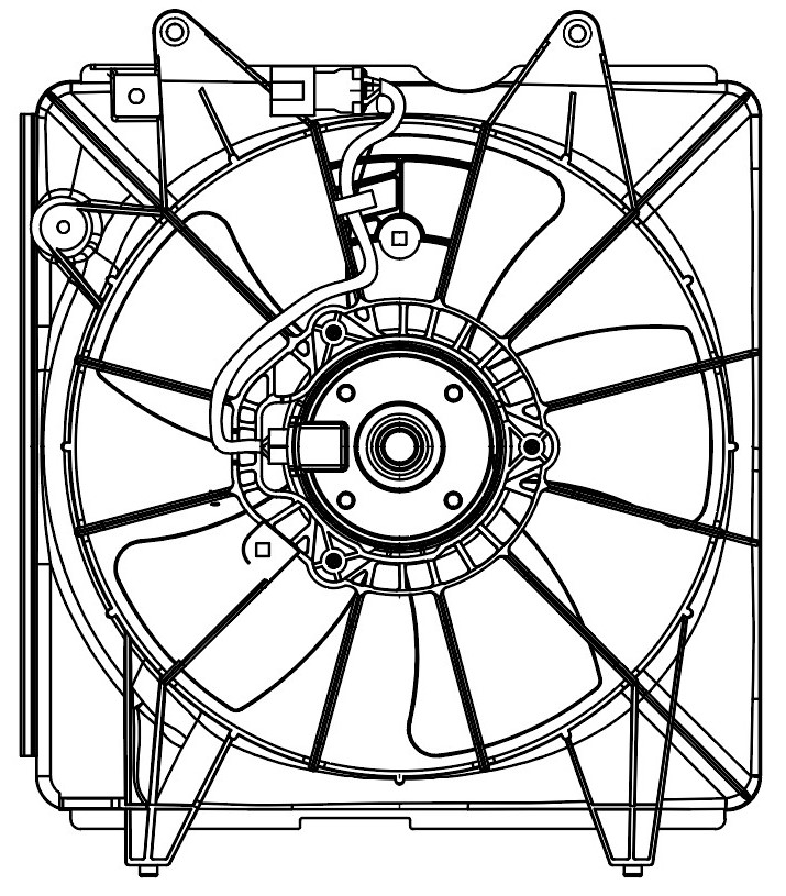 Электровентилятор охлаждения для автомобилей Honda Civic 5D (06-) 1.8i (с кожухом)