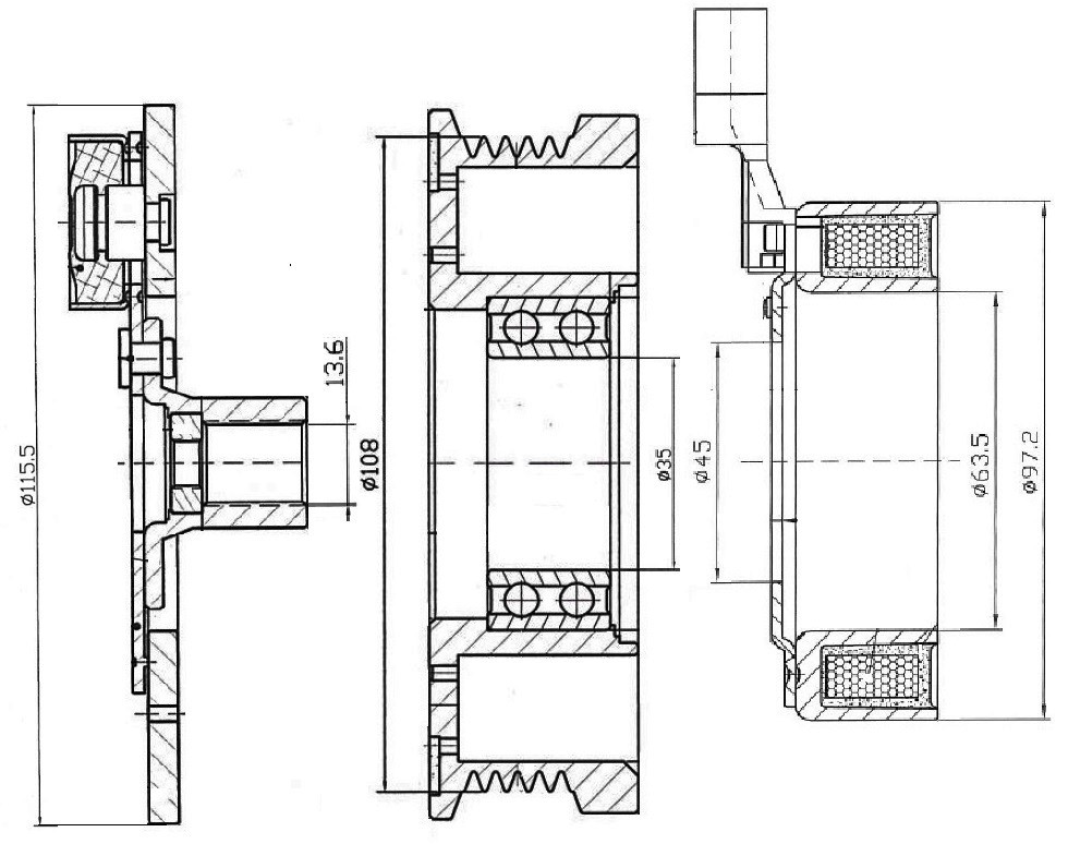 Муфта электромагнитная компрессора кондиционера для автомобилей Focus II (05-) 1.4i/1.6i