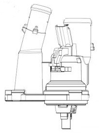 Термостат для автомобилей Ford Focus II (05-) 1.6i (2 патрубка, с корпусом) (98°С)