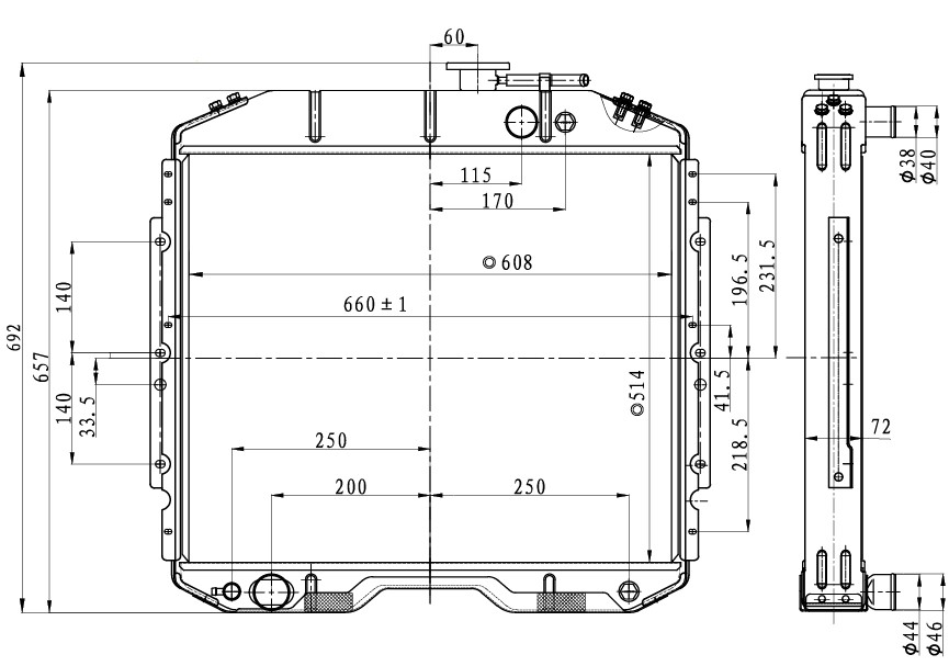 Радиатор охлаждения для автомобилей ГАЗ 53