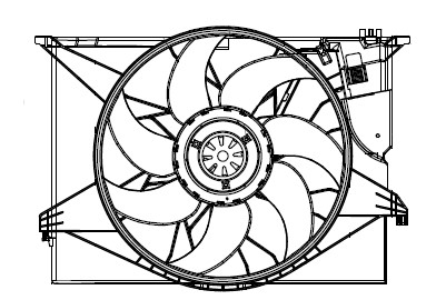 Электровентилятор охлаждения для автомобилей Mercedes-Benz S (W221) (05-) (с кожухом)