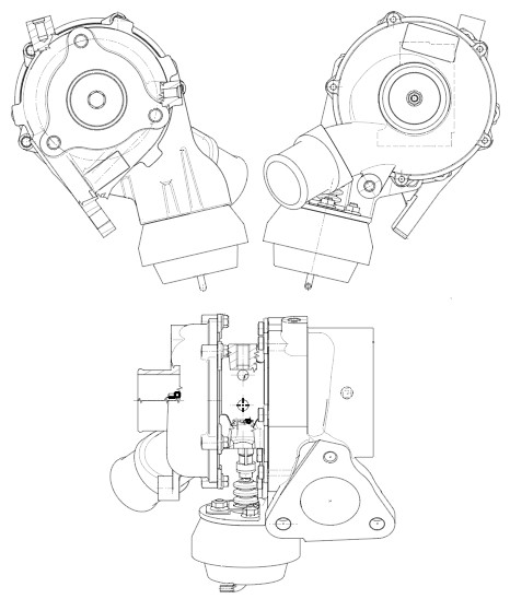Турбокомпрессор для а/м Mitsubishi L200 (05-)/Pajero Sport (08-) 2.5D [4D56-HP]