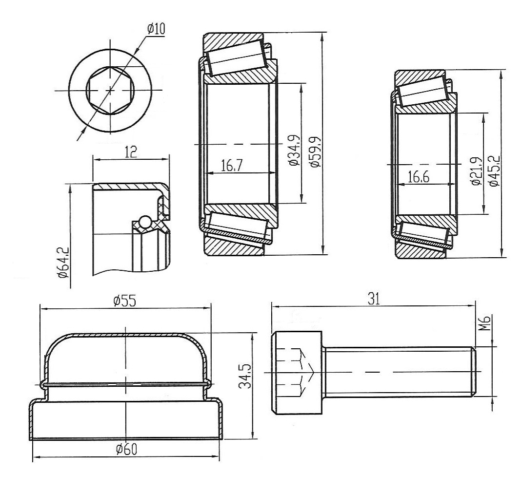 Ремонтный комплект ступицы передней для автомобиля Mercedes E (W210) (95-)