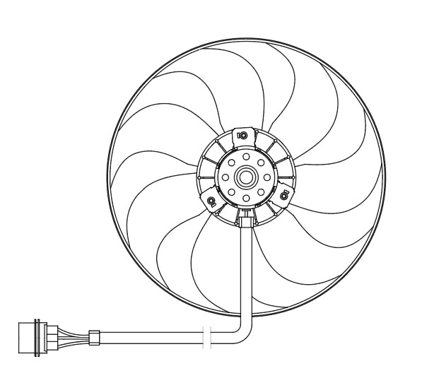 Электровентилятор охлаждения для автомобилей Octavia (96-)/VW Golf IV (96-) (без кожуха) A/C-
