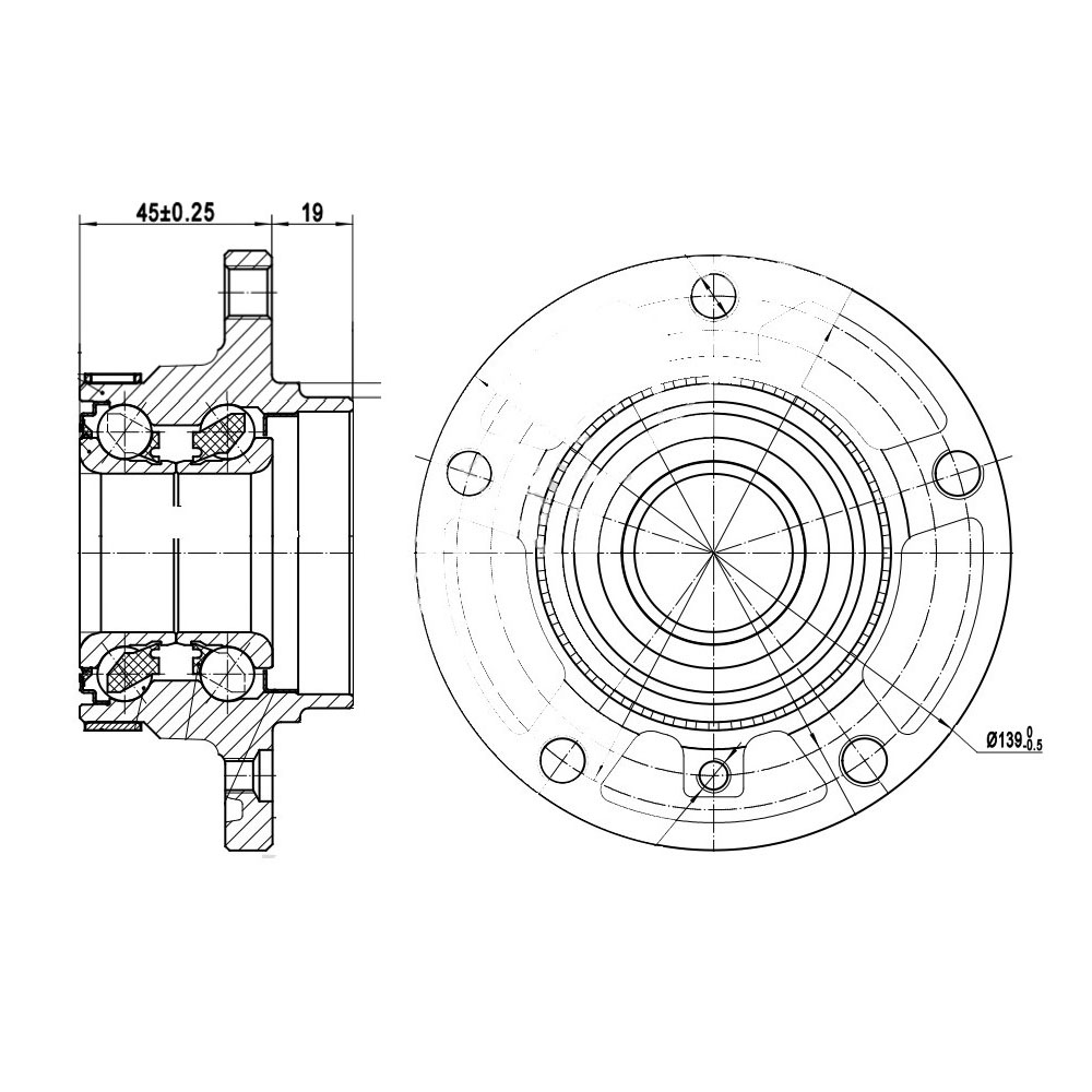 Ступица передняя в сборе с подшипником для автомобиля BMW 3 (90-)/BMW 3 (98-)