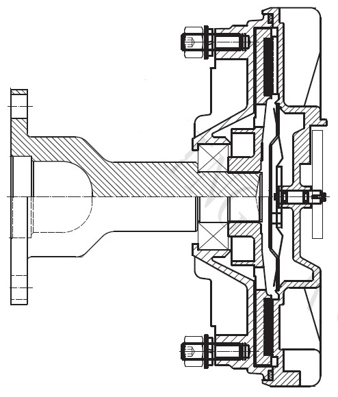 Муфта вязкостная для автомобилей МАЗ c дв. ЯМЗ-7511.10,658.10 (без крыльчатки)