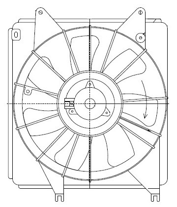 Электровентилятор охлаждения для автомобилей Suzuki SX4 (06-) (с кожухом)