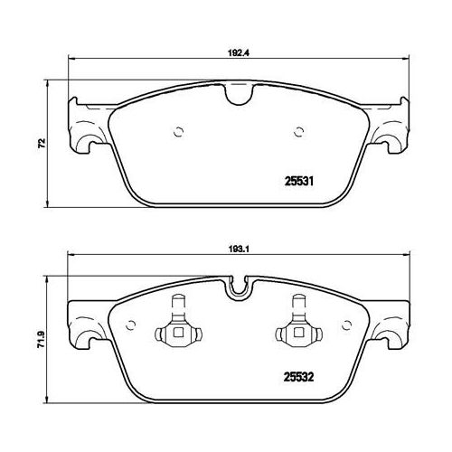 Колодки тормозные дисковые передние для автомобилей Mercedes ML (W166) (11-) 193x72мм