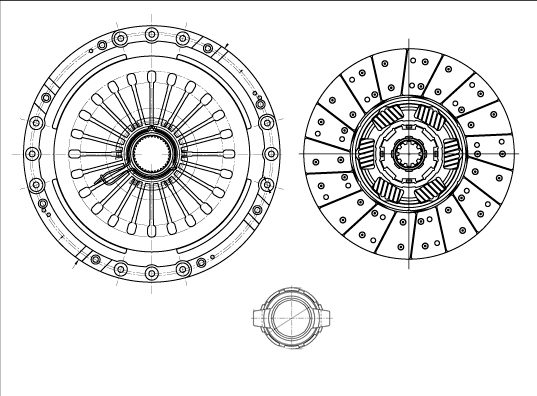 Комплект сцепления для автомобилей MAN TGX I/TGS I (07-) (КПП ZF Ecosplit 3) c муфтой