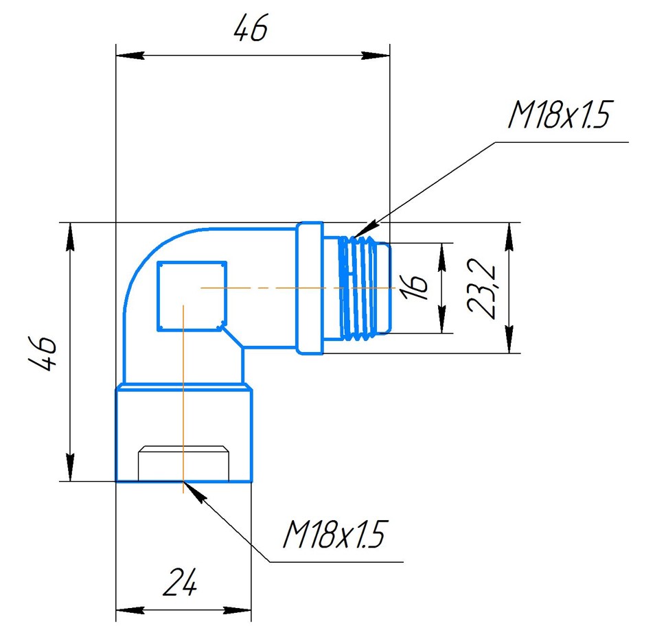 Эмулятор (обманка) датчика кислорода угловой латунный