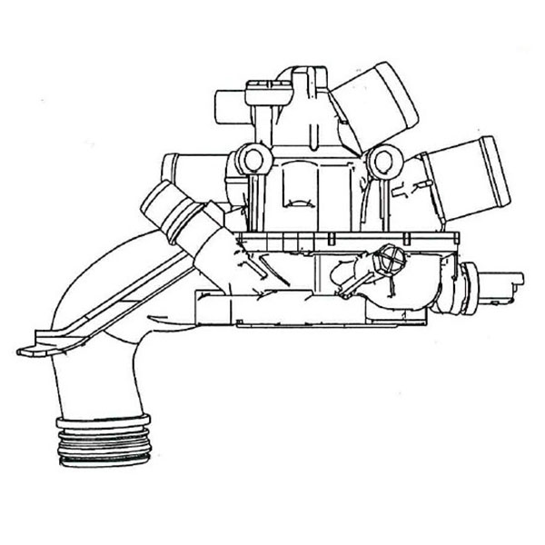 Термостат для автомобилей Peugeot 308 (11-)/Citroen C4 (10-) 1.6i AT («быстросъём», датчик температуры справа) (105°C)