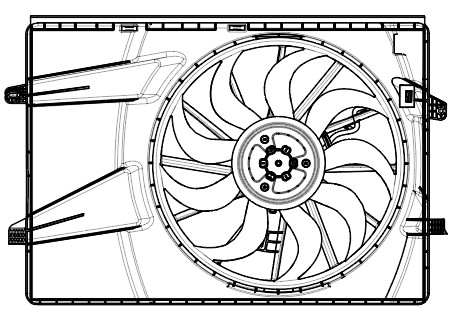 Электровентилятор охлаждения для автомобилей KIA Sorento (20-) 2.5i [G4KN] (c кожухом)