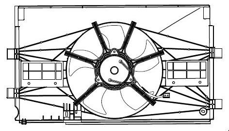 Электровентилятор охлаждения для автомобилей Mitsubishi Lancer X (07-) 1.5i/1.6i (с кожухом)