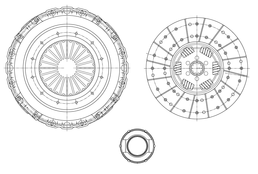 Комплект сцепления для автомобилей КамАЗ 4308, 43253, 43255, 5325 (Евро-3,4,5) (КПП 6S1000ТО) в сборе с муфтой