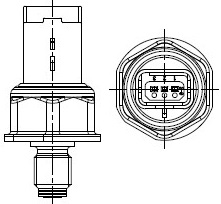Датчик давления топлива для автомобилей PSA Partner (08-) 1.6HDi/Ford Focus II (05-) 1.8TDCi