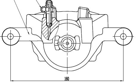 Суппорт тормозной для автомобилей Hyundai Accent (05-)/Kia Rio II (05-) передний левый d=54мм