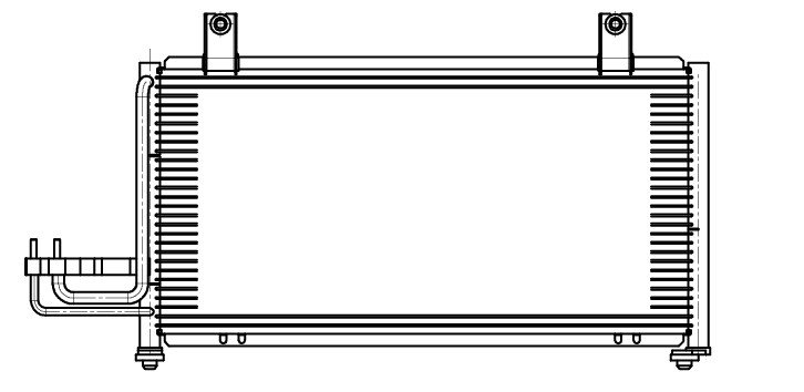 Радиатор кондиционера для автомобилей Spectra (97-) (тип Halla)