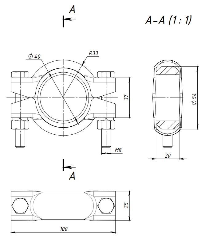 Хомут глушителя кольцевой для автомобилей Лада Kalina/Priora