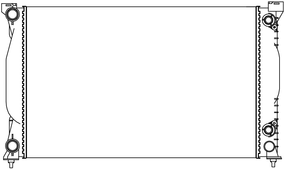 Радиатор охлаждения для а/м Audi A4 (00-)/(04-) 1.6i/1.8T/1.9TD/2.0i/2.0T/2.0TD