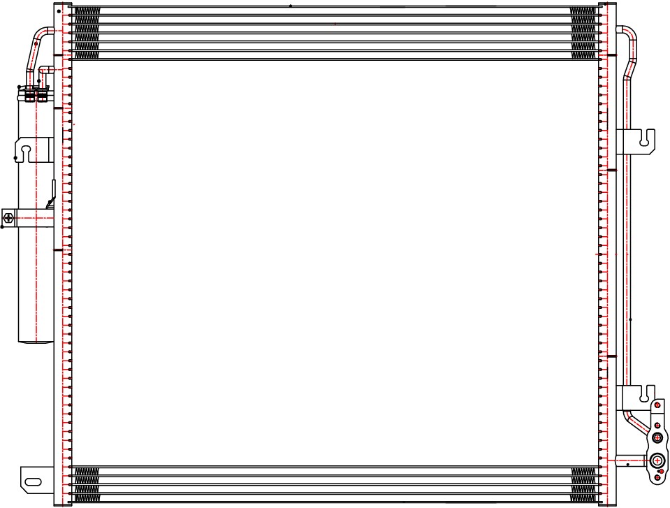 Радиатор кондиционера для автомобилей Discovery (04-)/(10-)/Range Rover Sport I (05-) 4.0i/4.4i