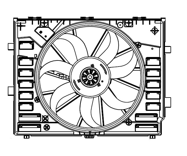 Электровентилятор охлаждения для автомобилей Touareg II (10-) (с кожухом) (600W)