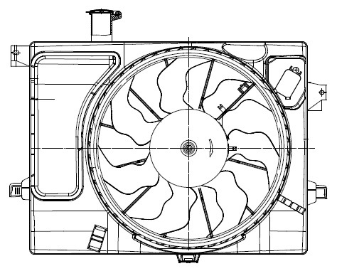 Электровентилятор охлаждения для автомобилей KIA CEED (12-)/Hyundai Elantra (MD) (11-) (с кожухом и резист.)