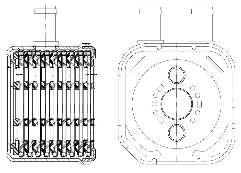 Радиатор масляный для автомобилей Passat B5 (97-) 1.8i/2.3i/2.8i/1.9D
