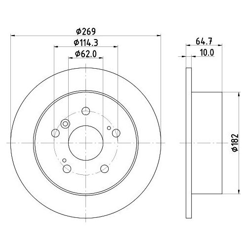 Диски тормозные для автомобилей Toyota Camry (96-) задний d=269 R14