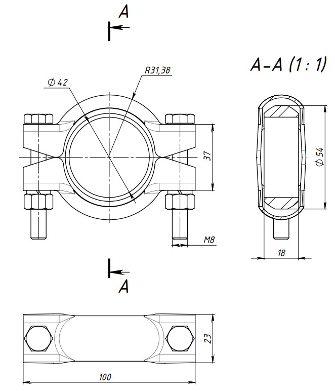 Хомут глушителя кольцевой для автомобилей Лада 2108