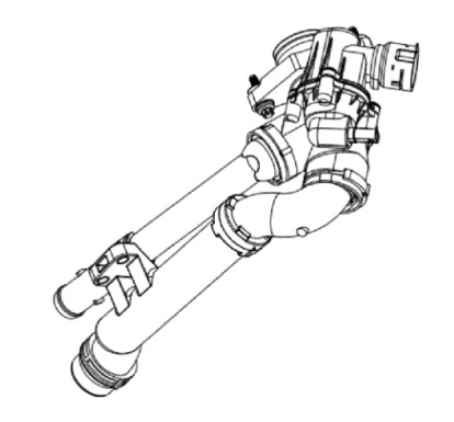 Термостат для автомобилей C (W205) (14-) [M274] (с пластиковым корпусом и дополнительным патрубком; прямые трубки)