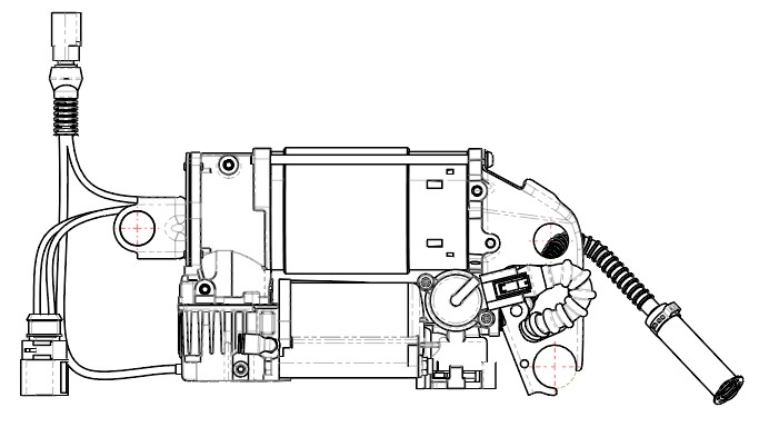Компрессор пневмоподвески для а/м VW Touareg (02-)/Audi Q7 (11-) 2.5d/3.0d