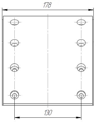Накладка тормозной колодки для прицепов BPW/SAF (WVA 19283/19284) ремкомплект 4+4 шт. R2 с заклёпками