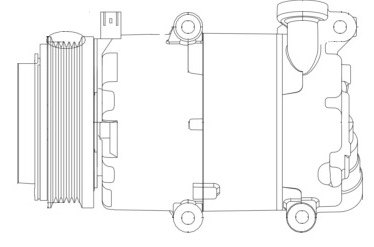 Компрессор кондиционера для автомобилей Ford Focus II (05-) 1.8i/2.0i