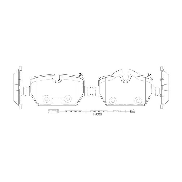 Колодки тормозные дисковые задние для автомобилей BMW 1 (E81/87) (04-) / 3 (E90) (05-) / Mini Countryman (10-) (в комплекте с датчиком)
