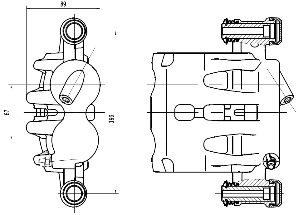 Суппорт тормозной для автомобилей Peugeot Boxer (06-)/Fiat Ducato (06-) передний левый d=44/48мм