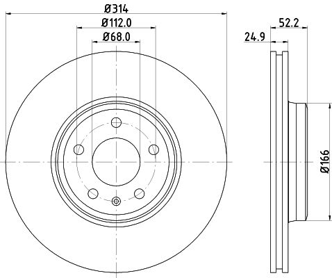 Диски тормозные для автомобилей Audi A4 (07-) / A5 (07-) передний d=314