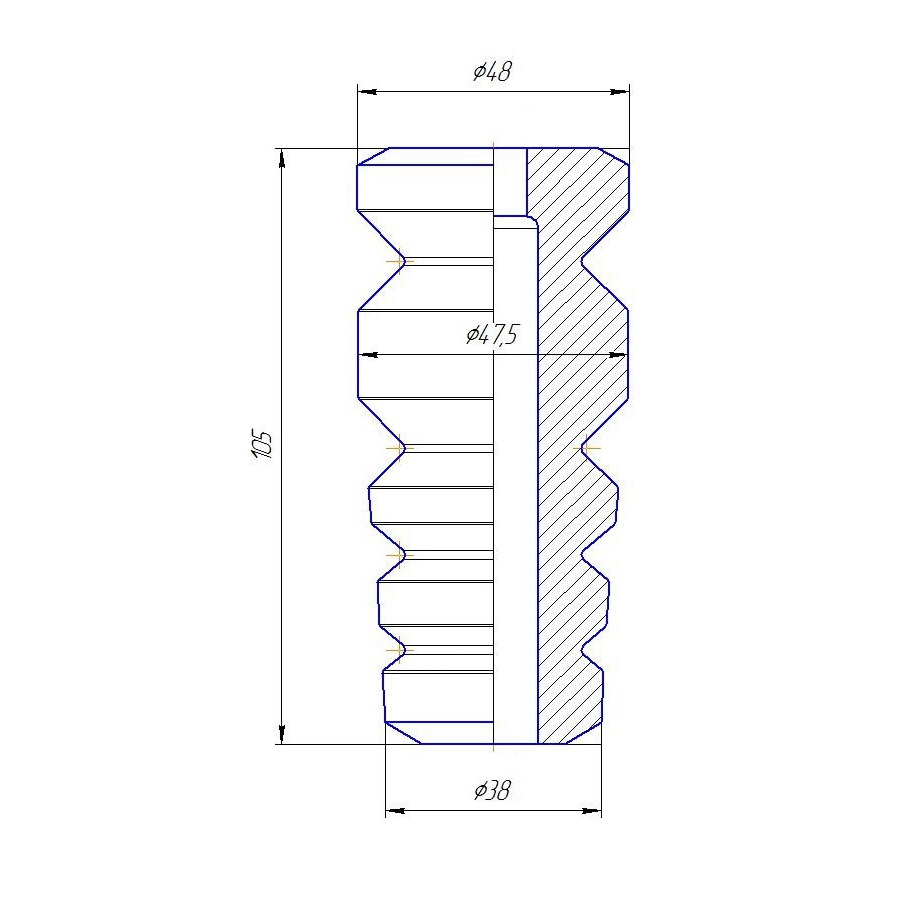 Буфер (отбойник) хода сжатия заднего амортизатора для автомобиля Лада 2170-2172 Priora