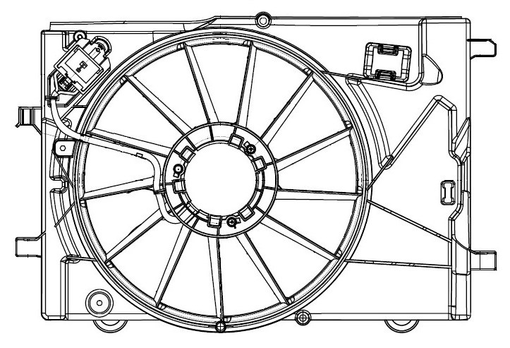 Кожух электровентилятора охлаждения для автомобилей Chevrolet Aveo T300 (11-)/Opel Mokka (13-)
