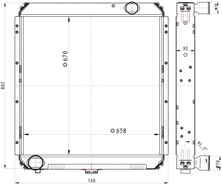 Радиатор охлаждения для автомобилей КАМАЗ 54115