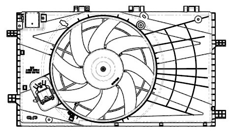 Электровентилятор охлаждения для автомобилей Opel Insignia (08-) 1.6i/1.8i (с кожухом)