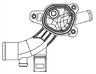 Фланец системы охлаждения для автомобилей Opel Corsa D (06-)/Meriva B (10-) 1.2i/1.4i (пластик)