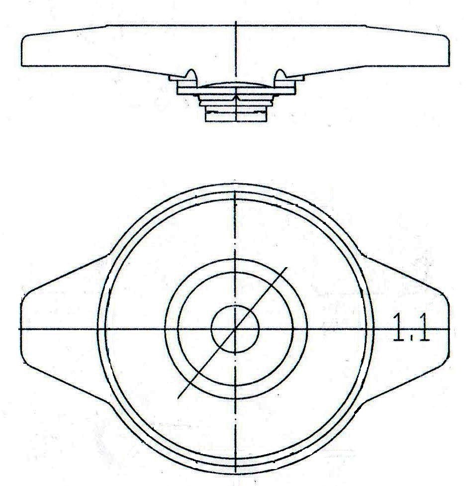 Крышка (пробка) радиатора для автомобилей Toyota/Lexus/Suzuki/Subaru/Mazda/Honda 1.1 bar (мал. клапан)