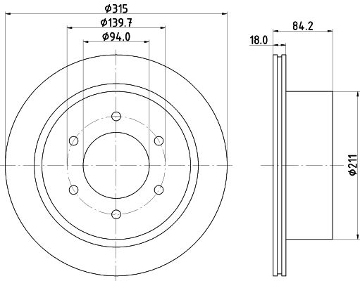 Диски тормозные для автомобилей Mitsubishi Pajero Sport II (08-) задний d=315