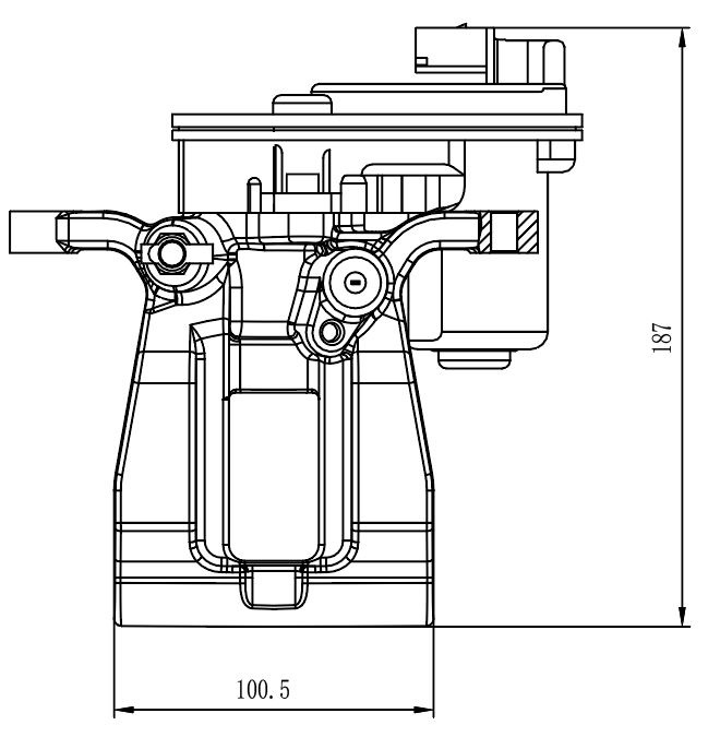Суппорт тормозной для автомобилей Jetour Dashing (22-) задний правый d=41мм (автомобиль с электродвигателем стояночного тормоза)