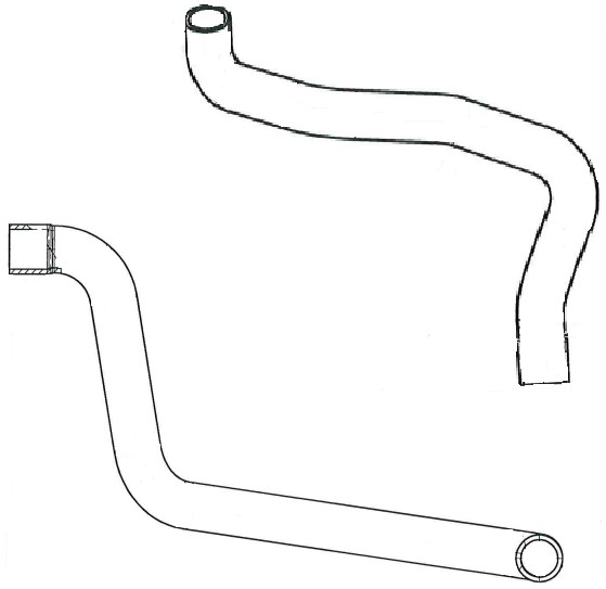 Патрубки охлаждения для автомобилей Лада Largus FL (21-) 1.6i 8кл. (EPDM, кмпл., 2 шт.)