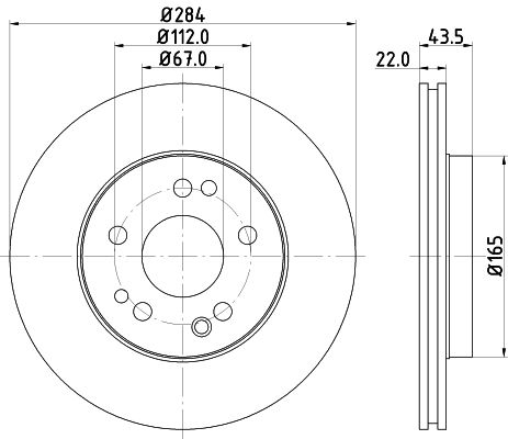 Диски тормозные для автомобилей Mercedes E (W124) (84-)/190 (W201) (82-) передний d=284