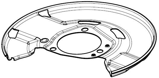 Кожух переднего правого тормозного диска для автомобилей Opel Astra J (09-) (для тормозного диска 300мм)