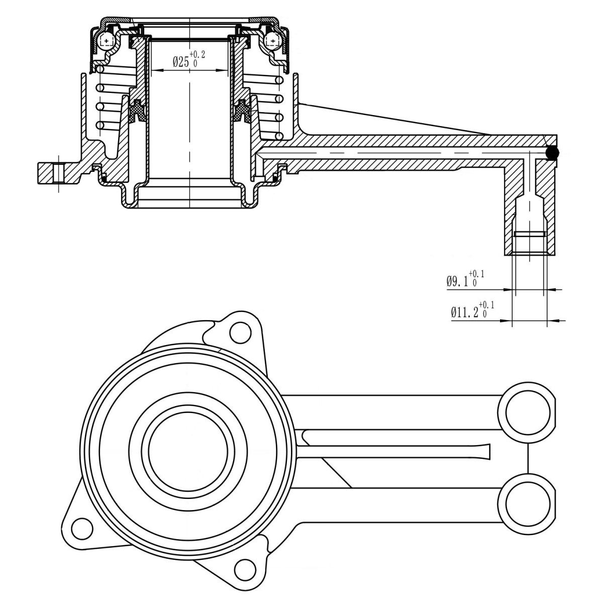 Муфта выключения сцепления для автомобилей Ford Focus I (98-) 1.4i, 1.6i, 1.8i (КПП B5, IB5)